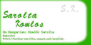 sarolta komlos business card